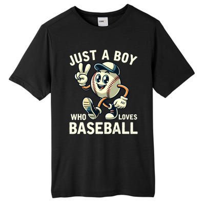 Just A Boy Who Loves Baseball Boy Tall Fusion ChromaSoft Performance T-Shirt