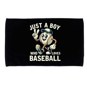 Just A Boy Who Loves Baseball Boy Microfiber Hand Towel