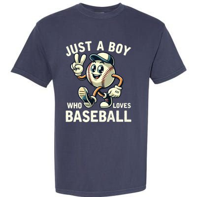 Just A Boy Who Loves Baseball Boy Garment-Dyed Heavyweight T-Shirt