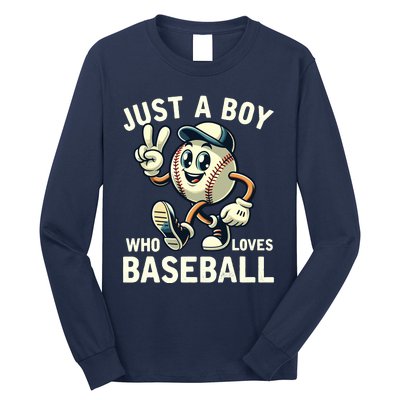 Just A Boy Who Loves Baseball Boy Long Sleeve Shirt