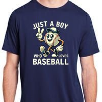 Just A Boy Who Loves Baseball Boy Adult ChromaSoft Performance T-Shirt