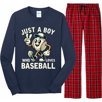 Just A Boy Who Loves Baseball Boy Long Sleeve Pajama Set