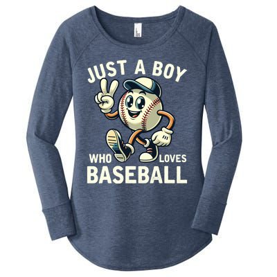 Just A Boy Who Loves Baseball Boy Women's Perfect Tri Tunic Long Sleeve Shirt