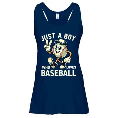 Just A Boy Who Loves Baseball Boy Ladies Essential Flowy Tank