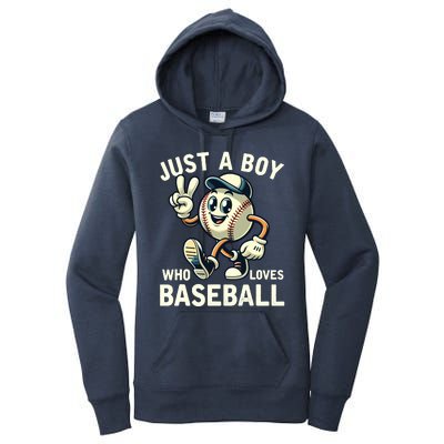 Just A Boy Who Loves Baseball Boy Women's Pullover Hoodie