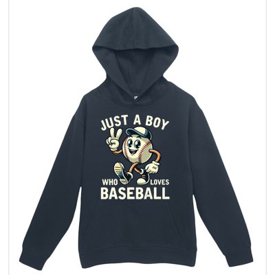 Just A Boy Who Loves Baseball Boy Urban Pullover Hoodie