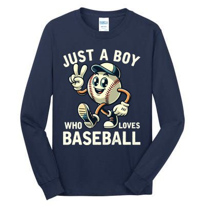 Just A Boy Who Loves Baseball Boy Tall Long Sleeve T-Shirt