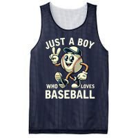 Just A Boy Who Loves Baseball Boy Mesh Reversible Basketball Jersey Tank