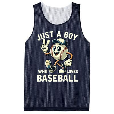 Just A Boy Who Loves Baseball Boy Mesh Reversible Basketball Jersey Tank