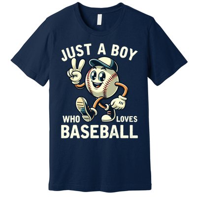 Just A Boy Who Loves Baseball Boy Premium T-Shirt