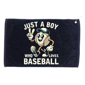 Just A Boy Who Loves Baseball Boy Grommeted Golf Towel