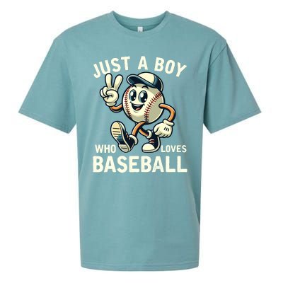 Just A Boy Who Loves Baseball Boy Sueded Cloud Jersey T-Shirt