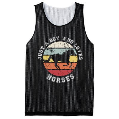 Just A Boy Who Loves Horses Cool Gift Horse Gift Mesh Reversible Basketball Jersey Tank