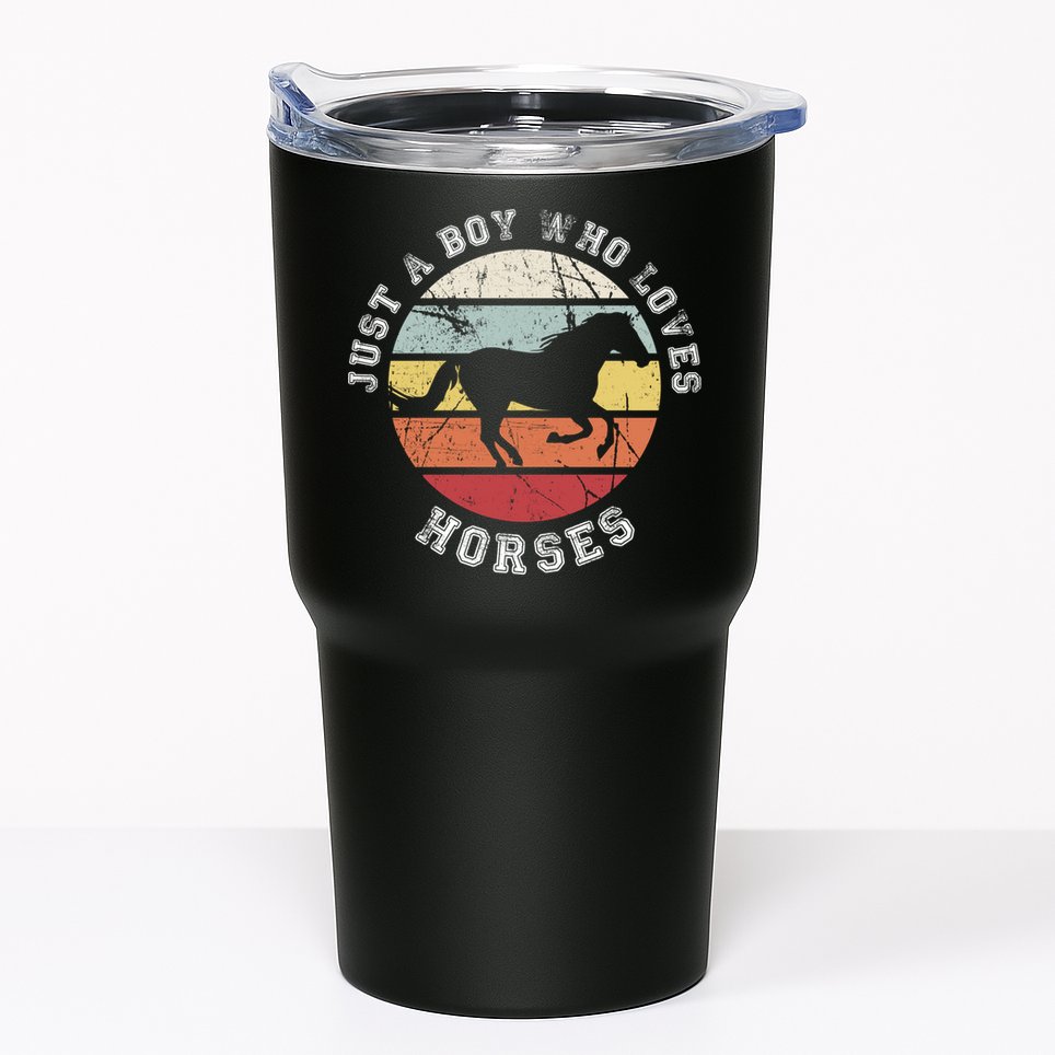 Just A Boy Who Loves Horses Cool Gift Horse Gift Tumbler
