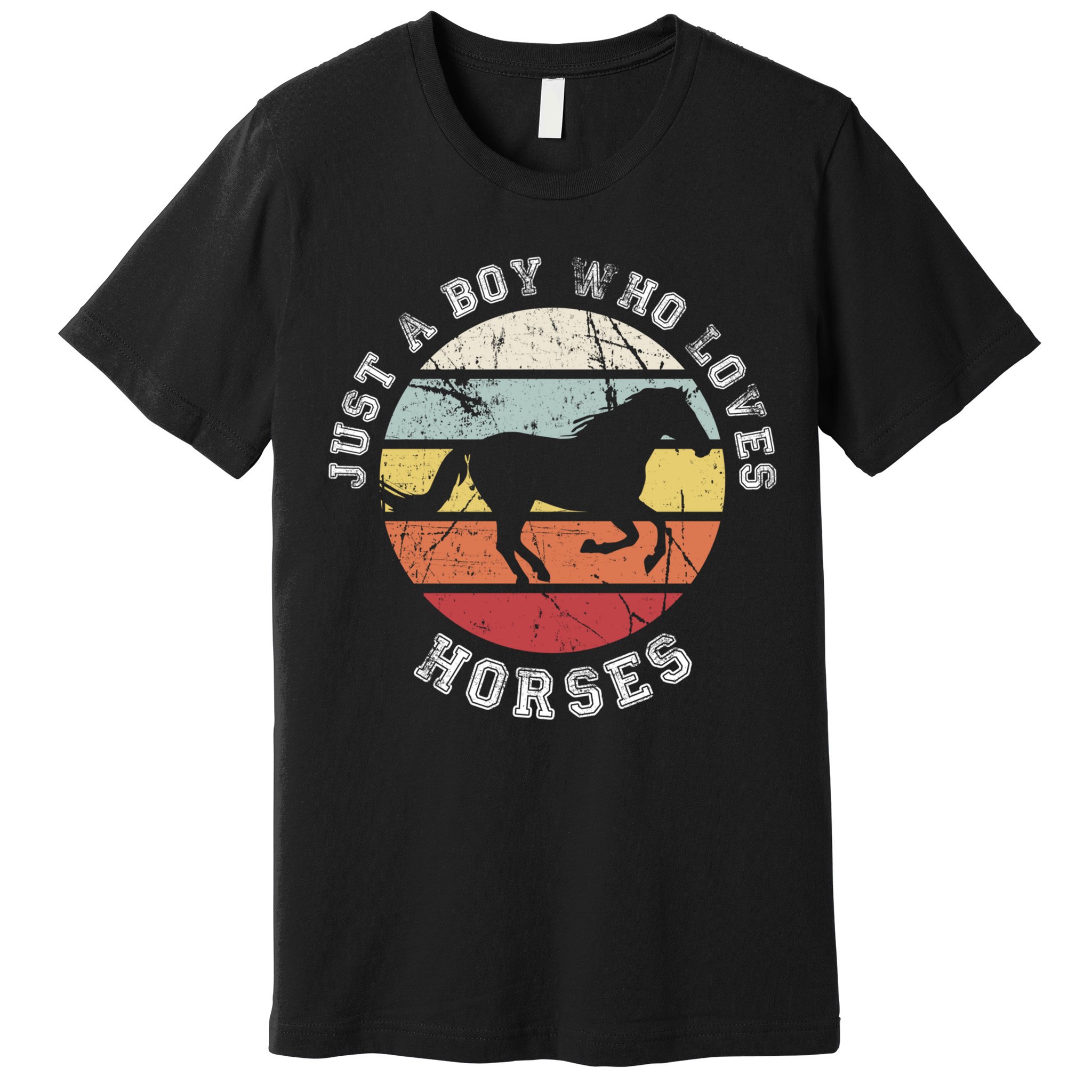 Just A Boy Who Loves Horses Cool Gift Horse Gift Premium T-Shirt