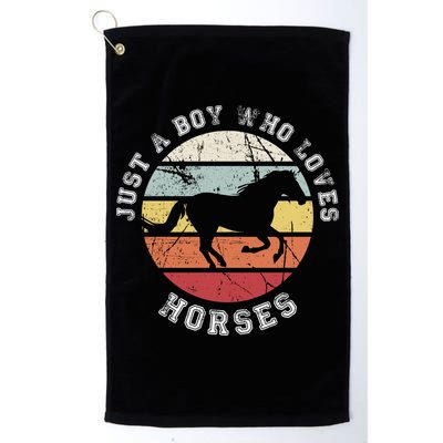 Just A Boy Who Loves Horses Cool Gift Horse Gift Golf Towel