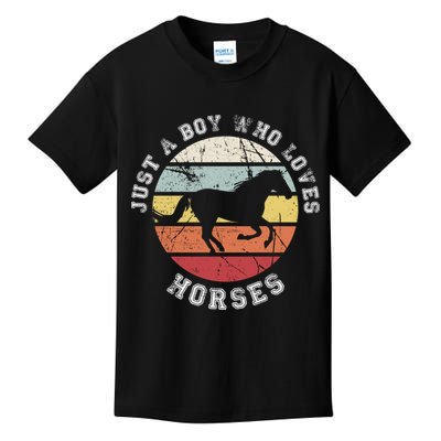 Just A Boy Who Loves Horses Cool Gift Horse Gift Kids T-Shirt