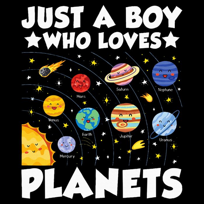 Just A Boy Who Loves Planets Solar System Space Science Geek Drawstring Bag