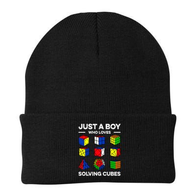 Just A Boy Who Loves Solving Cubes Speedcubing Cuber Knit Cap Winter Beanie