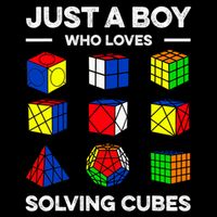 Just A Boy Who Loves Solving Cubes Speedcubing Cuber 16 in Basic Backpack