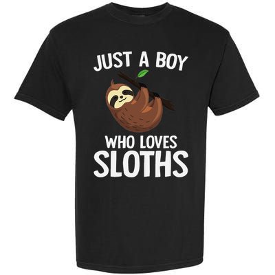 Just A Boy Who Loves Sloths Sloth Lover Garment-Dyed Heavyweight T-Shirt