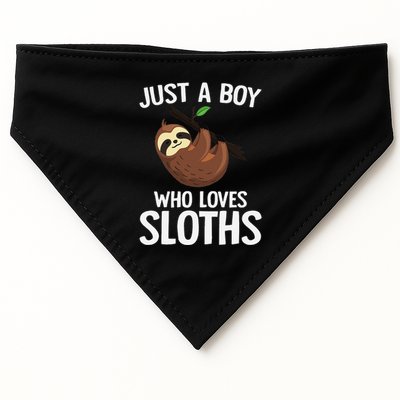 Just A Boy Who Loves Sloths Sloth Lover USA-Made Doggie Bandana