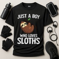 Just A Boy Who Loves Sloths Sloth Lover Cooling Performance Crew T-Shirt
