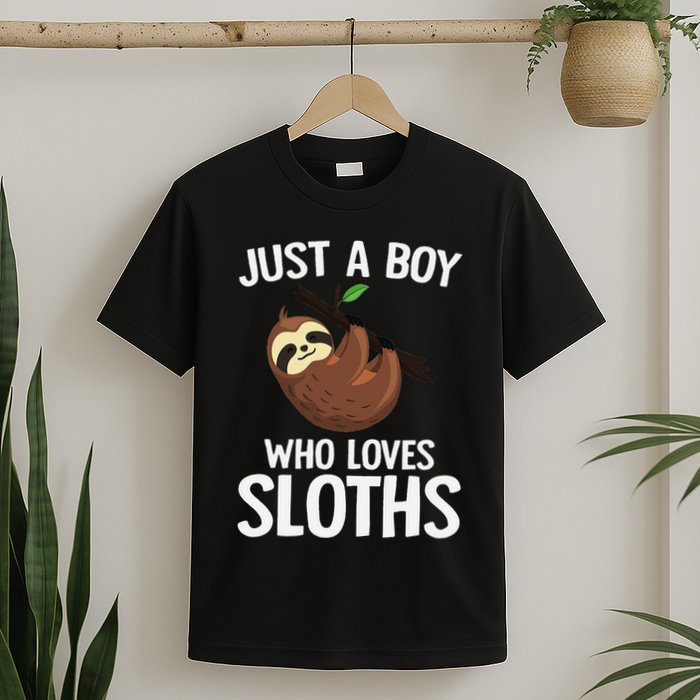 Just A Boy Who Loves Sloths Sloth Lover T-Shirt