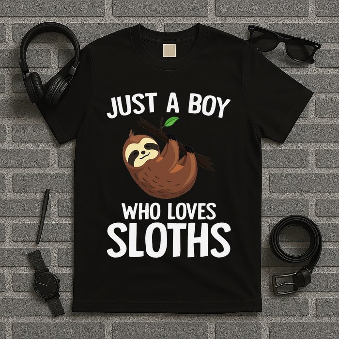Just A Boy Who Loves Sloths Sloth Lover T-Shirt