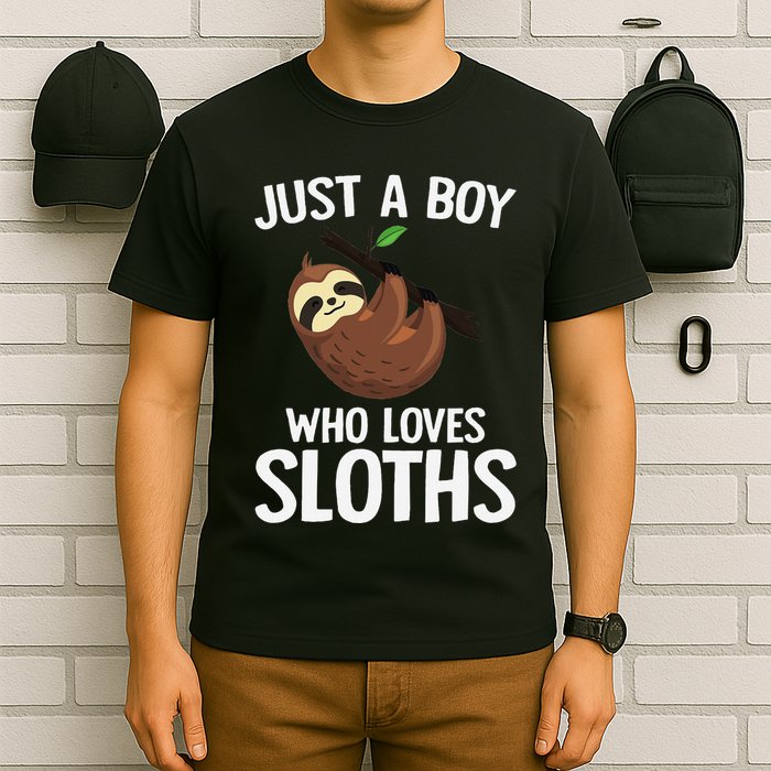 Just A Boy Who Loves Sloths Sloth Lover T-Shirt
