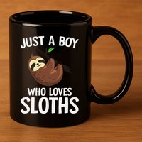 Just A Boy Who Loves Sloths Sloth Lover 11oz C Handle Ceramic Mug
