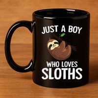 Just A Boy Who Loves Sloths Sloth Lover 11oz C Handle Ceramic Mug