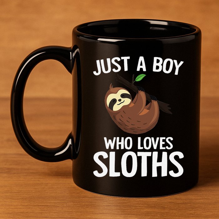 Just A Boy Who Loves Sloths Sloth Lover 11oz C Handle Ceramic Mug