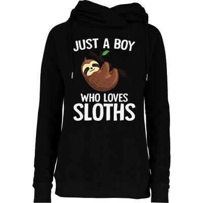 Just A Boy Who Loves Sloths Sloth Lover Womens Funnel Neck Pullover Hood