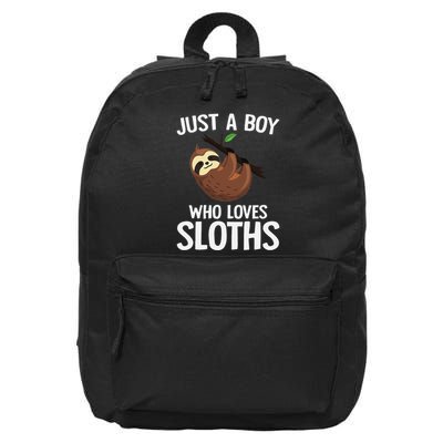 Just A Boy Who Loves Sloths Sloth Lover 16 in Basic Backpack