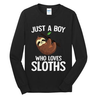 Just A Boy Who Loves Sloths Sloth Lover Tall Long Sleeve T-Shirt