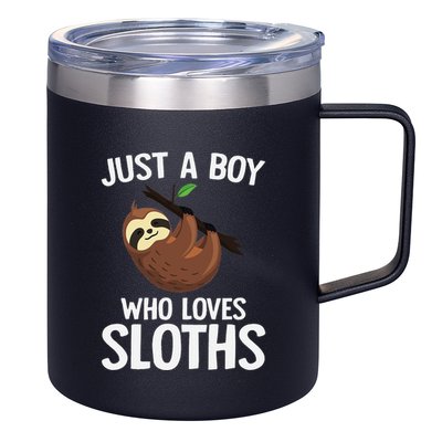 Just A Boy Who Loves Sloths Sloth Lover 12oz Stainless Steel Coffee Mug