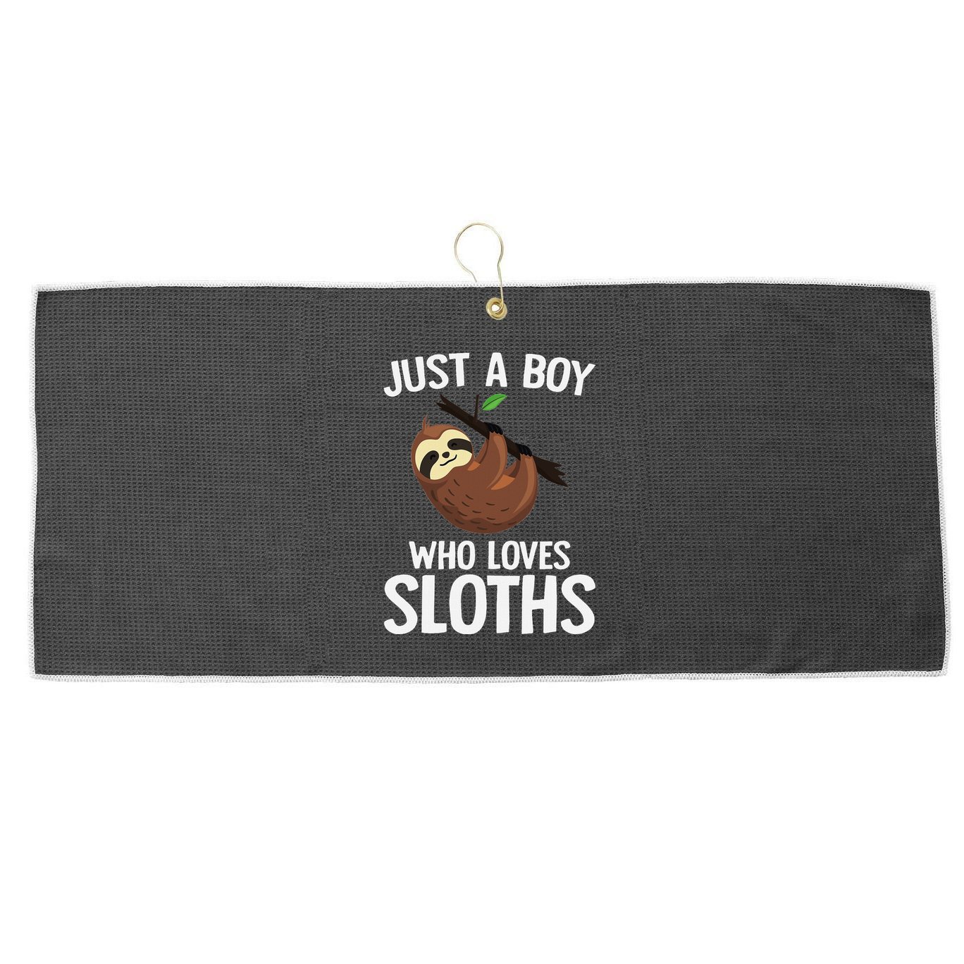 Just A Boy Who Loves Sloths Sloth Lover Large Microfiber Waffle Golf Towel