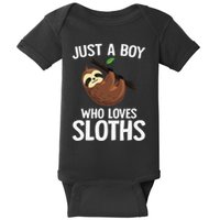 Just A Boy Who Loves Sloths Sloth Lover Baby Bodysuit