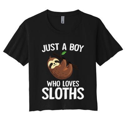 Just A Boy Who Loves Sloths Sloth Lover Crop Top