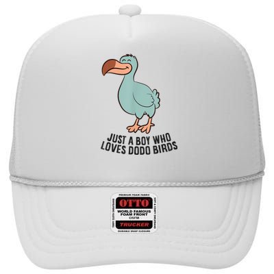 Just A Boy Who Loves Dodo Birds High Crown Mesh Back Trucker Hat