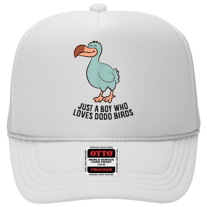 Just A Boy Who Loves Dodo Birds High Crown Mesh Back Trucker Hat