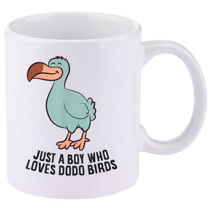 Just A Boy Who Loves Dodo Birds 11oz C Handle Ceramic Mug