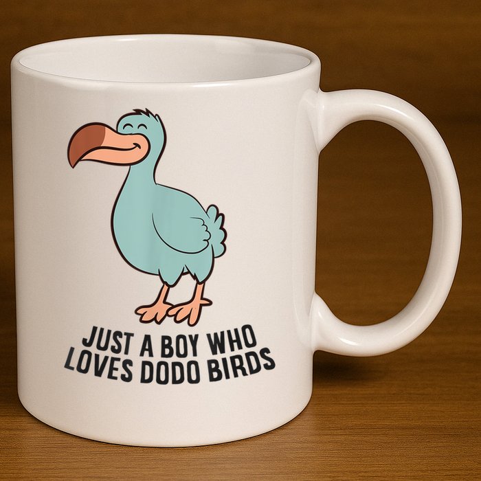 Just A Boy Who Loves Dodo Birds 11oz C Handle Ceramic Mug
