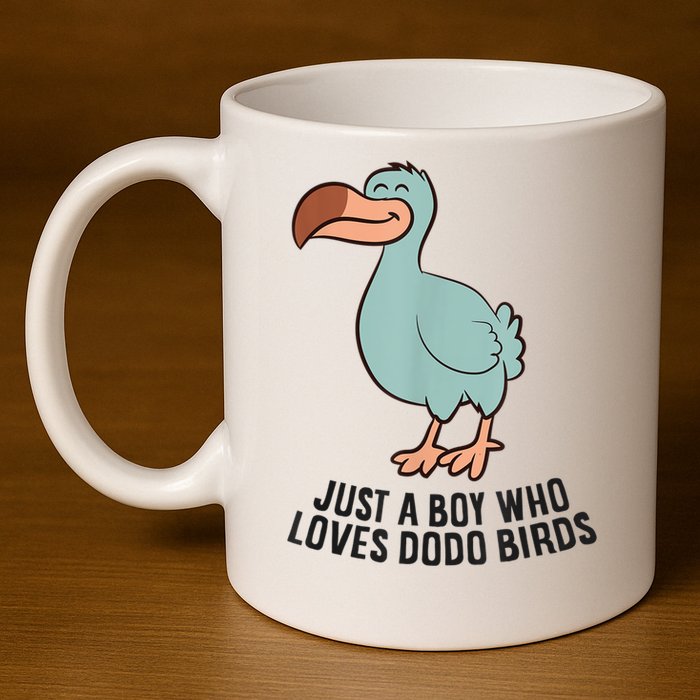 Just A Boy Who Loves Dodo Birds 11oz C Handle Ceramic Mug