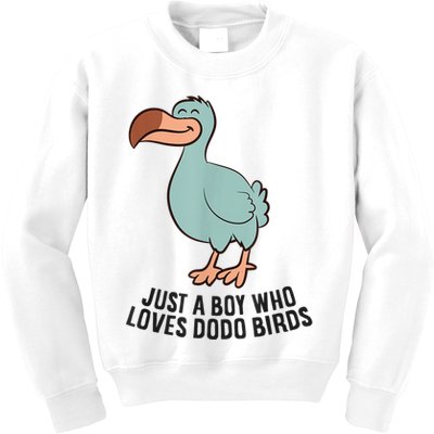 Just A Boy Who Loves Dodo Birds Kids Sweatshirt