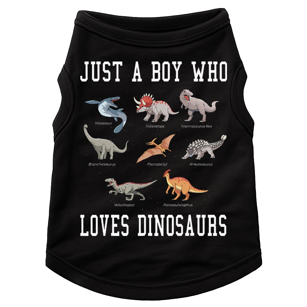 Just A Boy Who Loves Dinosaurs Gifts For Paleontologist Doggie Tank