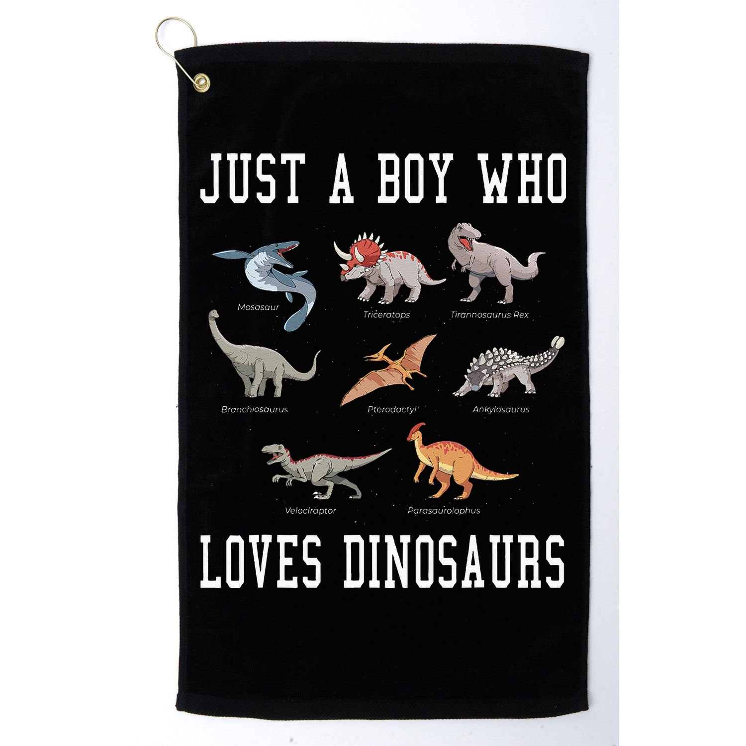 Just A Boy Who Loves Dinosaurs Gifts For Paleontologist Golf Towel