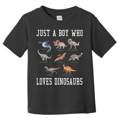 Just A Boy Who Loves Dinosaurs Gifts For Paleontologist Toddler T-Shirt