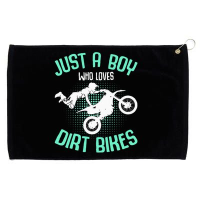 Just A Boy Who Loves Dirt Bikes Motocross Enduro Dirt Biking Grommeted Golf Towel